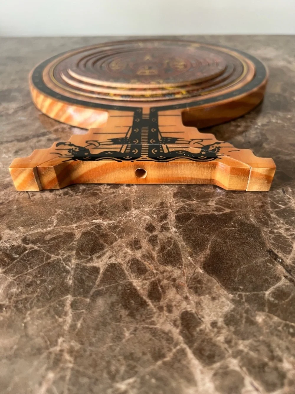 Equinoccio Aztec Solid Wood Collapsible Calendar Bowl